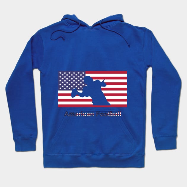 Flag with the silhouette of american football player Hoodie by GiCapgraphics